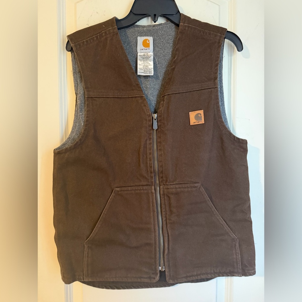Carhartt Dark Brown Workwear Vest small‎ Reg western rodeo barncore cowboy boho